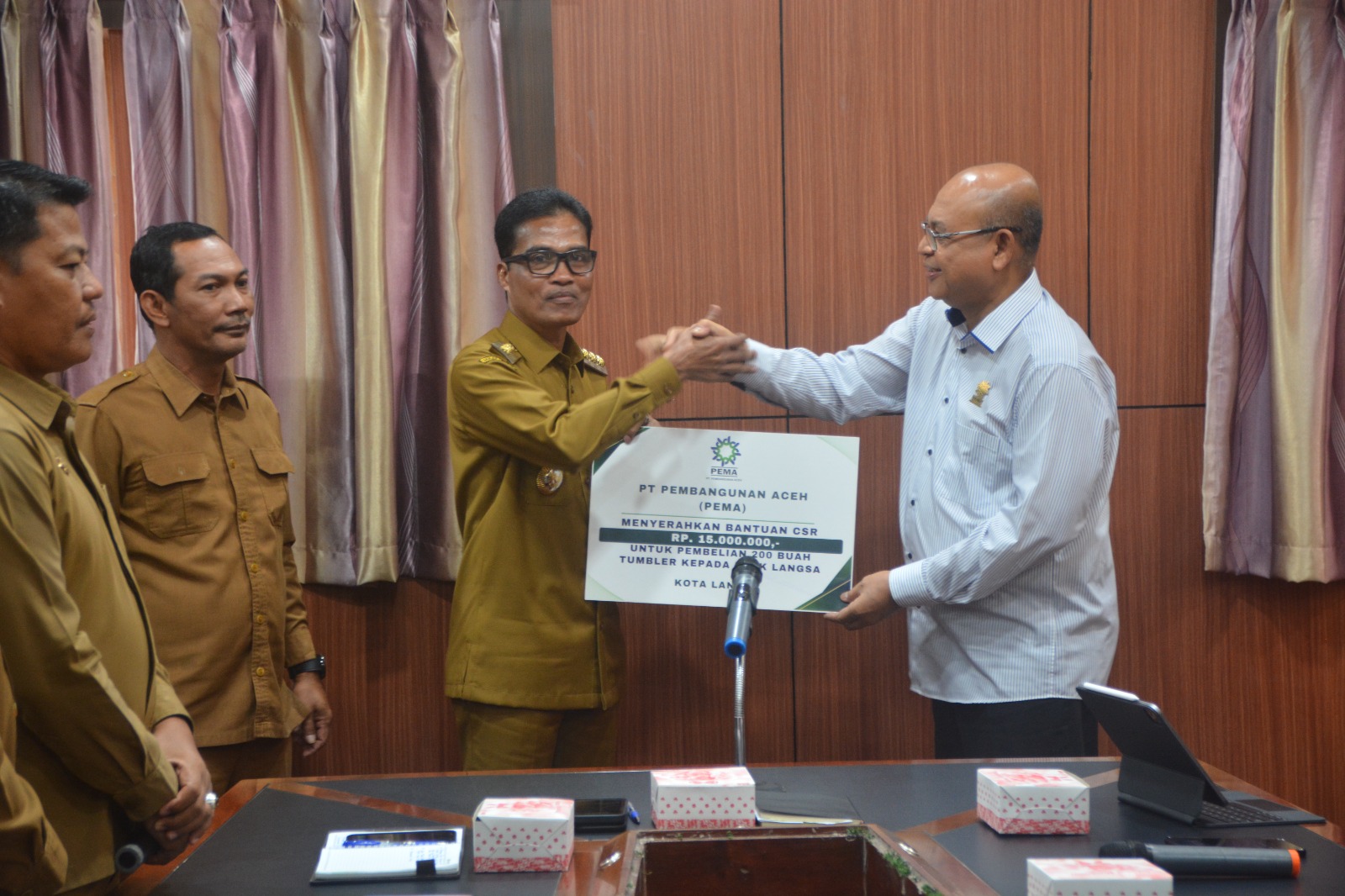 Pemerintah kota Langsa Akan  menjalin kerjasama daerah dengan PT. Pembangunan Aceh (PEMA) terkait peningkatan pembangunan, perekonomian dan sumber daya alam Aceh.